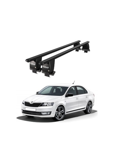 Royal Skoda Rapid 2012 Ve Sonrası Uyumlu Siyah Kilitli Ara Atkı Port Bagaj Tavan Barı