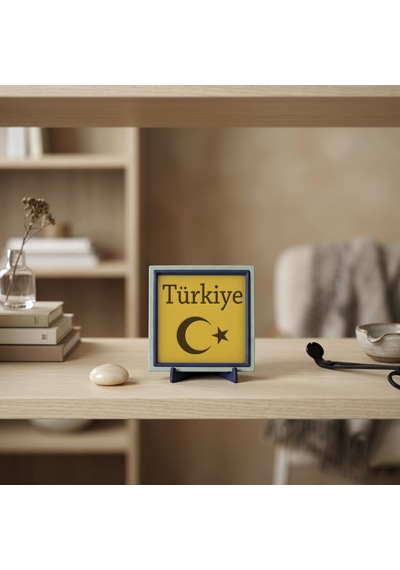 Türkiye Motifli Modern Dekoratif Obje, Ev Ve Ofisiniz İçin Estetik Ve Değerli Bir Armağan 10x10 Cm