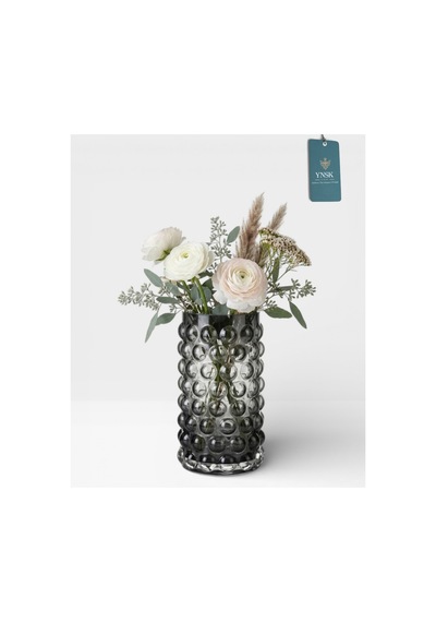 Chacha Home Luxury Bubble İthal Cam Vazo 23 Cm Gri