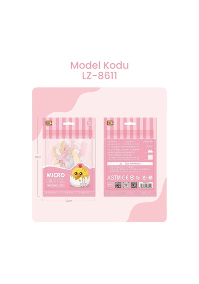 Loz Micro Block 4'lü Sevimli Hayvan Seti 4 Farklı Model Dekoratif Oyuncak Yapım Seti Yapı Blok Seti