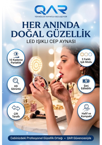 Aynalı Klipsli Led Telefon Selfie Işığı Video Çekim Canlı Yayın Ve Görüntülü Görüşme Aydınlatması