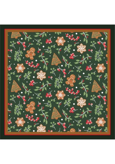 Tarzını Seç Yeni Sezon Yılbaşı Desenli Bandana Fular Yeni Yıl Hediyesi Şal Estascarf 70x70 Cm Kırmızı