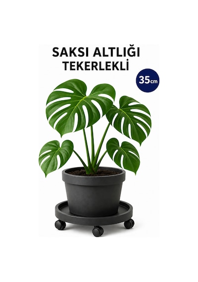 Tekerlekli Saksı Altlığı Çok Amaçlı Damacana Tüp Taşıma Standı 35 cm 360° Döner