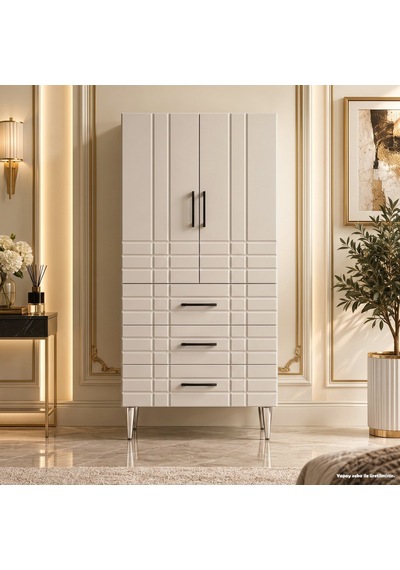 Brera Çok Amaçlı Dolap 60 Cm 2 Kapak 3 Çekmece Soft Beyaz - Çok Amaçlı Kiler Dolabı