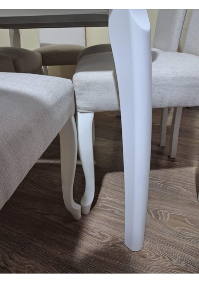 Masa Sandalye 90645 Muz Model Kayın Muz Açılır Parlak Lake Beyaz Giydirme Sandalye Beyaz
