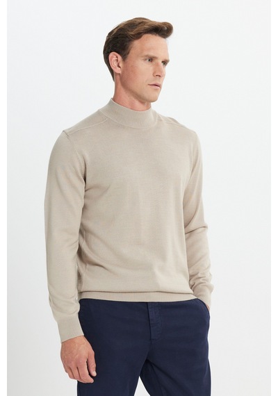 AC&Co / Altınyıldız Classics Erkek Bej Yünlü Sıcak Tutan Standart Fit Normal Kesim Yarım Balıkçı Yaka Triko Kazak Bej AC&Co / Altınyıldız Classics Erkek Bej Yünlü Sıcak Tutan Standart Fit Normal Kesim Yarım Balıkçı Yaka Triko Kazak Bej
