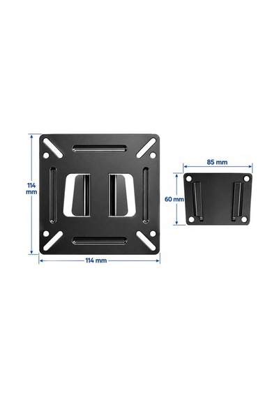 Powermaster Pm-26408 14-27 İnç Tv Led Monitör Duvar Askı Aparatı 15 Kg Taşıma Kapasiteli 114x114mm Gri Powermaster Pm-26408 14-27 İnç Tv Led Monitör Duvar Askı Aparatı 15 Kg Taşıma Kapasiteli 114x114mm Gri
