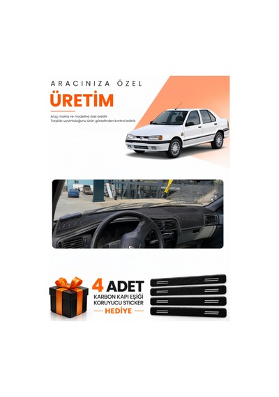 Renault 19 Europa 1996-2003 Uyumlu Torpido Koruma Örtüsü Oto Kılıfı - Siyah