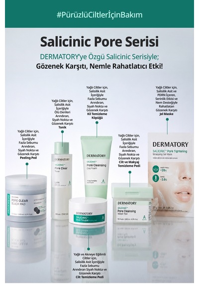Serinlikle Rahatlatan Gözenek Karşıt Jel Maske Dermatory Salicinic Pore Tightening Wrapping Gel Mask
