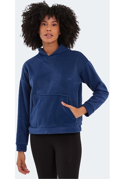 Slazenger SASSA IN Kadın Kapüşonlu Cepli Indigo Polar