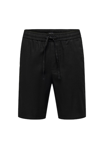 Only & Sons Onslinus 0007 Cot Lin Shorts Noos Erkek Şort-26438 - XS Siyah