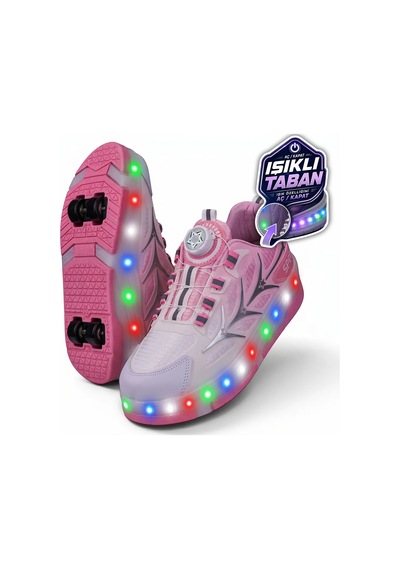 Tuğba Ortopedi 003 Çocuk Işıklı Tekerlekli Sneaker Pembe