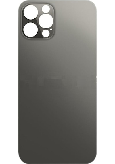 Apple Uyumlu iPhone 12 Pro Logolu Arka Pil Batarya Kapağı - Lens Hariç Siyah