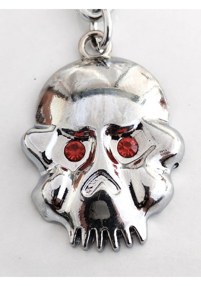 Kırmızı Gözlü İskeletor Kafatası Metal Anahtarlık