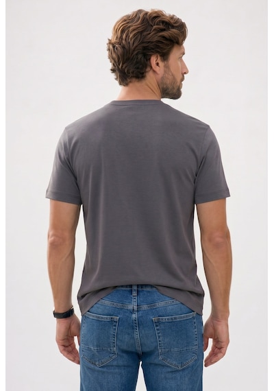 Tudors Erkek Regular Fit Klasik Kesim Ekstra Soft Modal Kumaş Bisiklet Yaka Kısa Kollu Gri Tişört-50815