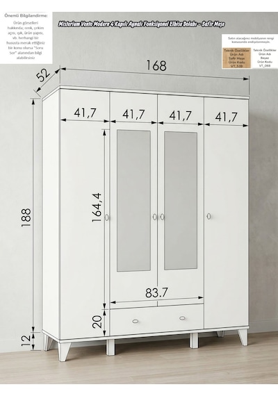 Vento Modern 4 Kapaklı Aynalı Fonksiyonel Yatak Odası & Genç Odası Elbise Dolabı - Safir Meşe Safir Meşe Vento Modern 4 Kapaklı Aynalı Fonksiyonel Yatak Odası & Genç Odası Elbise Dolabı - Safir Meşe Safir Meşe