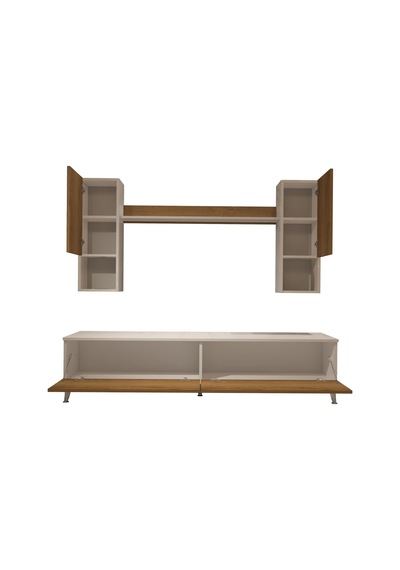 Decoraktiv Eko 5da Mdf Std Silver Tv Ünitesi Tv Sehpası - Beyaz Pera Beyaz - Meşe