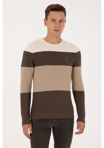 U.S. Polo Assn. Erkek Regular Fit Bisiklet Yaka Vizon Sweatshirt 50307828-VR052