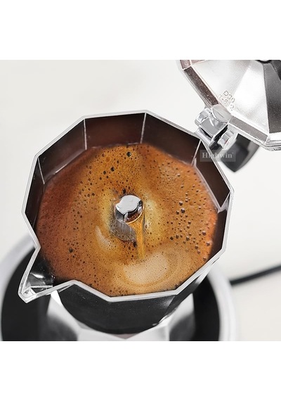 9 Fincanlık Retro Tasarım Alüminyum Moka Pot - Ocak Üstü Espresso Ve Filtre Kahve Demleyici