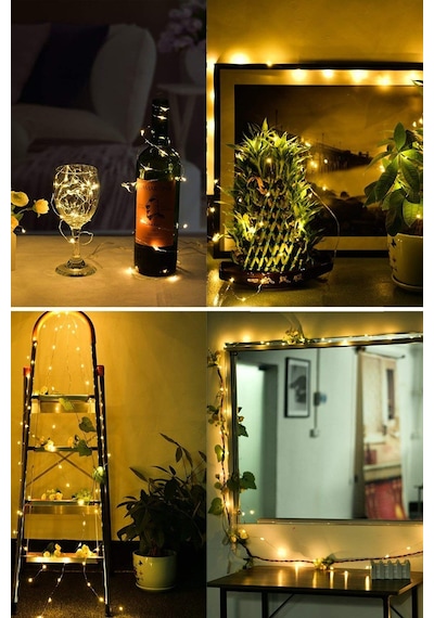 Buffer Peri Led Işık 10 Metre (sarı) Pilli  Aydınlatma  Şerit Led Sarı