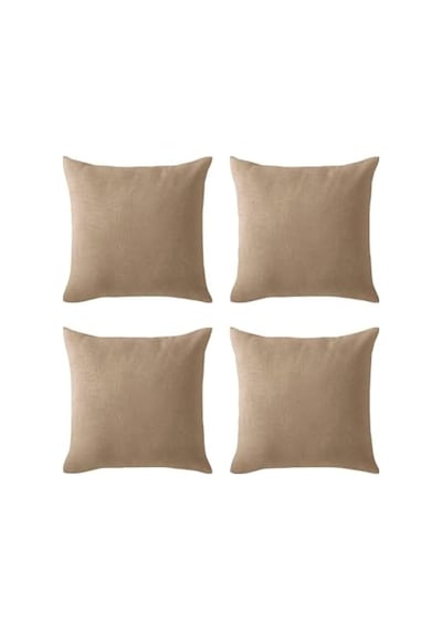 Kırlent Kılıfı 4'lü Set - Gizli Fermuarlı - Kadife Dokulu,bej 43 X 43 Diğer