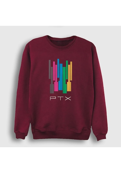 Presmono Unisex Colors Pentatonix Sweatshirt Bordo