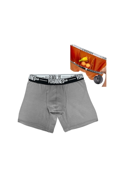 Yohannes Club, Erkek Özel Anatomik Pamuklu Boxer, Renk Seçenekli, Tekli Paket Gri
