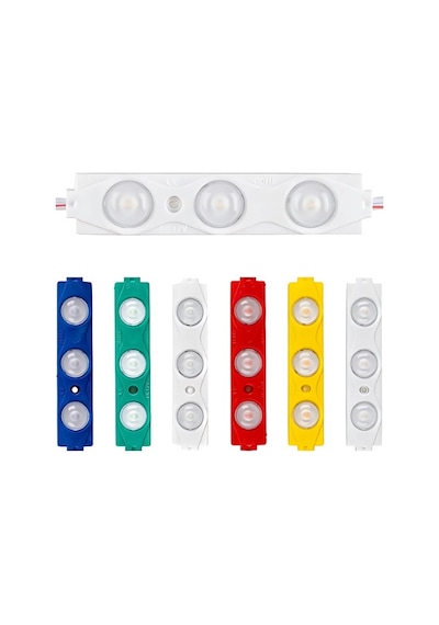 3 Lensli Modül Led Yeşil 12 Volt 1.2 Watt 2835 10 Adet