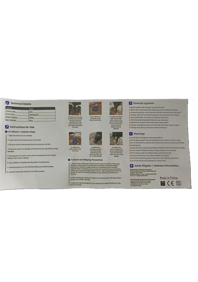 Şişme Yatak Çift Kişilik Auhma 203x152x22 Cm Dahili Pompalı Mavi Vinil Malzeme İle Konforlu Kullanım Lacivert