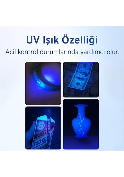 Philips Sfl1121 100 Lümen 10 Modlu Çok Amaçlı Uv Işıklı Ve Acil Durum Mini Anahtarlık Kamp El Feneri Siyah