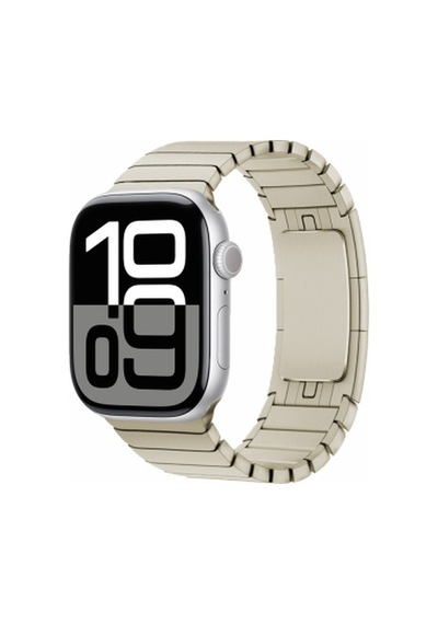 Apple Watch Uyumlu 7 45mm Krd-35 Metal Kordon - Starlight