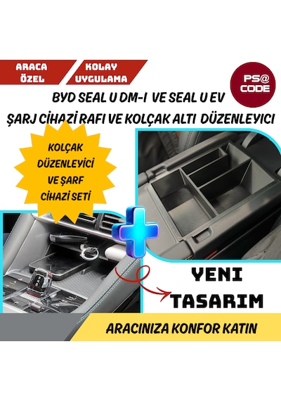 Byd Seal U Dm-i Ve Seal U Ev Şarj Cihazi Rafı Ve Kolçak Düzenleyici Set