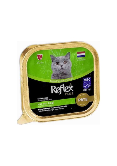 Reflex Plus Pate Morina Balıklı Kısırlaştırılmış Yetişkin Kedi Maması 85 G
