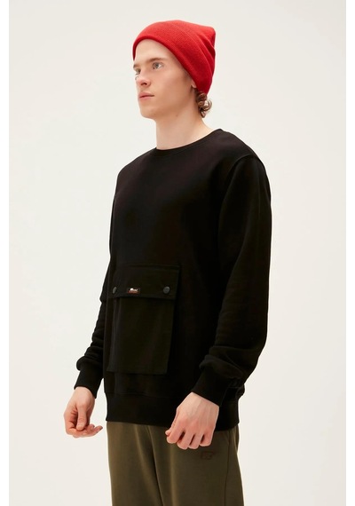 Bad Bear Kangaroo Crewneck Erkek Sweatshırt Siyah