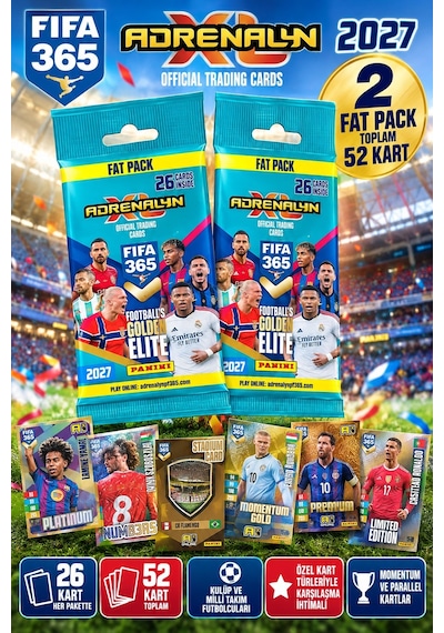 Panini Fıfa 365 Adrenalyn Xl 2027 Fat Pack Futbolcu Kartı 2 Paket Toplam 52 Kart