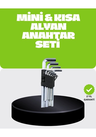 9 Parça Alyan Anahtar Seti Bisiklet Mobilya Ve Otomotiv Uyumlu Gri