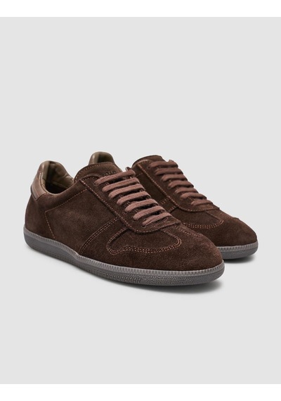 %100 Hakiki Süet Deri Kahverengi Kadın Sneaker Kahverengi