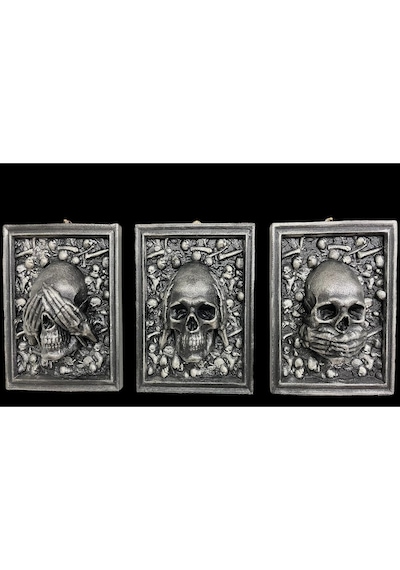 Kurukafa Tablo 3lü Metalik Siyah-gri 15x21 Cm