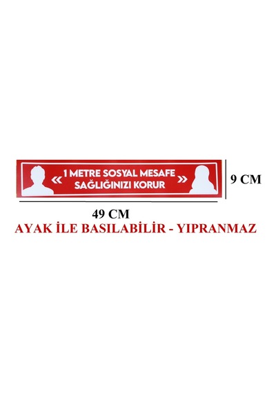 Sosyal Mesafe Sticker Salgın Virüs Ikaz Emniyet Uyarı Levhası (420610553)