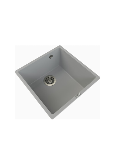 Polex Cristalüx Granit Evye P-X40 Gri Tezgah Altı Ve Tezgah Üstü Kare Mutfak Evyesi 53.8x44 CM