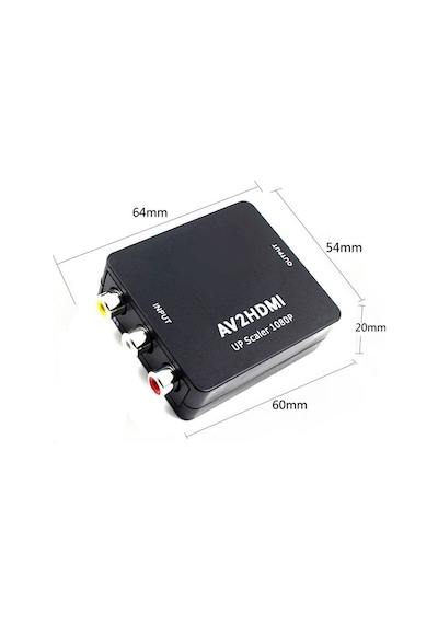 Taplin Av To Hdmı Rca Composit Audio Video Hdmı Görüntü Çevirici Full Hd Ve 720p Dönüştürücü - Siyah