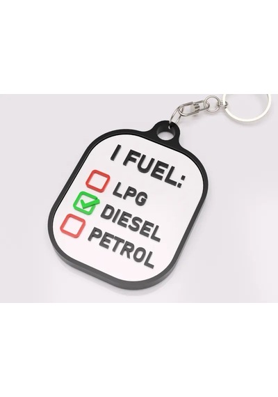 3d Baskı Diesel Yakıt Türü Anahtarlık Araba Anahtar Uyarı Aksesuarı, Oto Anahtarlık