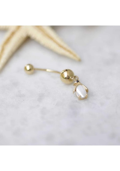 Penguen Göbek Piercing Sarı