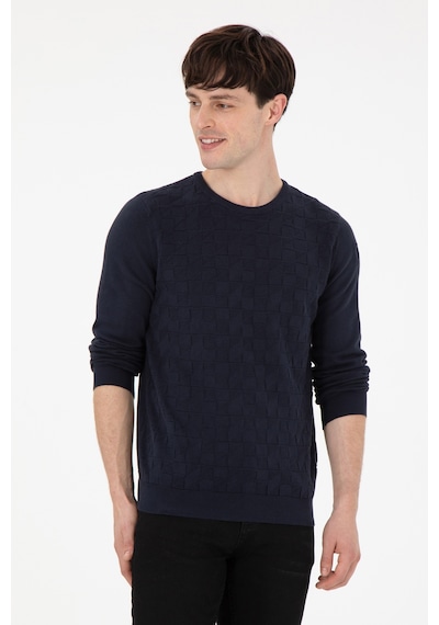 U.S. Polo Assn. Erkek Slim Fit Bisiklet Yaka Lacivert Basic Kazak 50288882-VR033