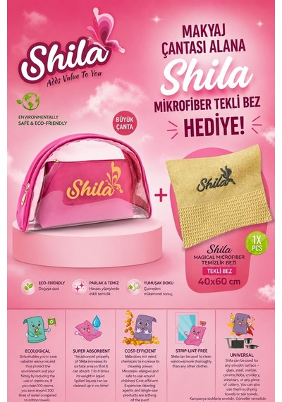Shila Makyaj Çantası + Tekli Mikrofiber Bez