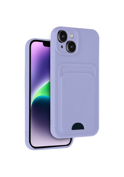Apple Uyumlu iPhone 14 Uyumlu Kılıf Kelvin Kartvizitli Silikon - Lila