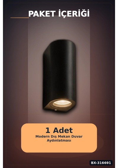 Dış Mekan Duvar Apligi Gu10 Duy 10w Uyumlu Ip65 Bahce Balkon Aplik Kasasi 1 Adet Bx-316691 Çok Renkli