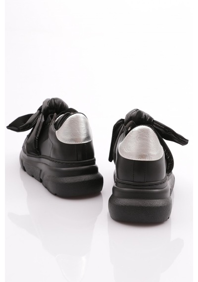 Dgn Es853 Kadin Kalin Taban Fiyonklu Sneakers Ayakkabi ES853-2007-R123499 Siyah