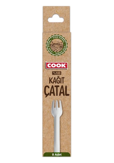 Cook Kağıt Çatal, 8 Adet, Tek Kullanımlık Genel