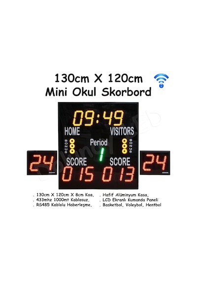 Mini Okul Skorbord 130cm x 120cm x 8cm